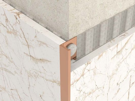 Frontière Bullnose décorative de 2.5m d'acier inoxydable de tuile en métal argenté lumineux d'équilibre