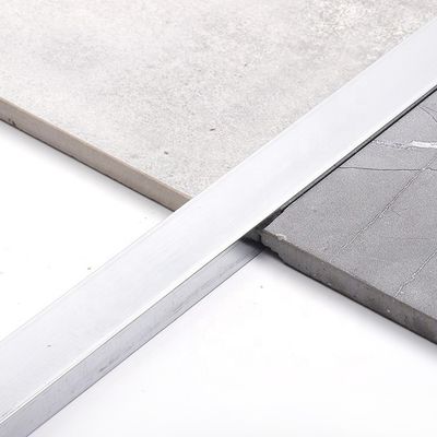 bande de transition en aluminium d'acier inoxydable de mur de 6mm de contreplaqué argenté de plancher en U