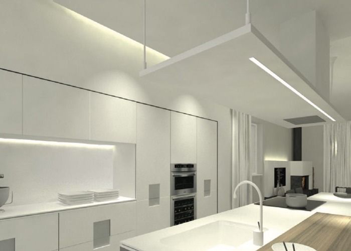 Profil en aluminium enfoncé de LED pour l'éclairage de bandes mené avec le clip à ressort