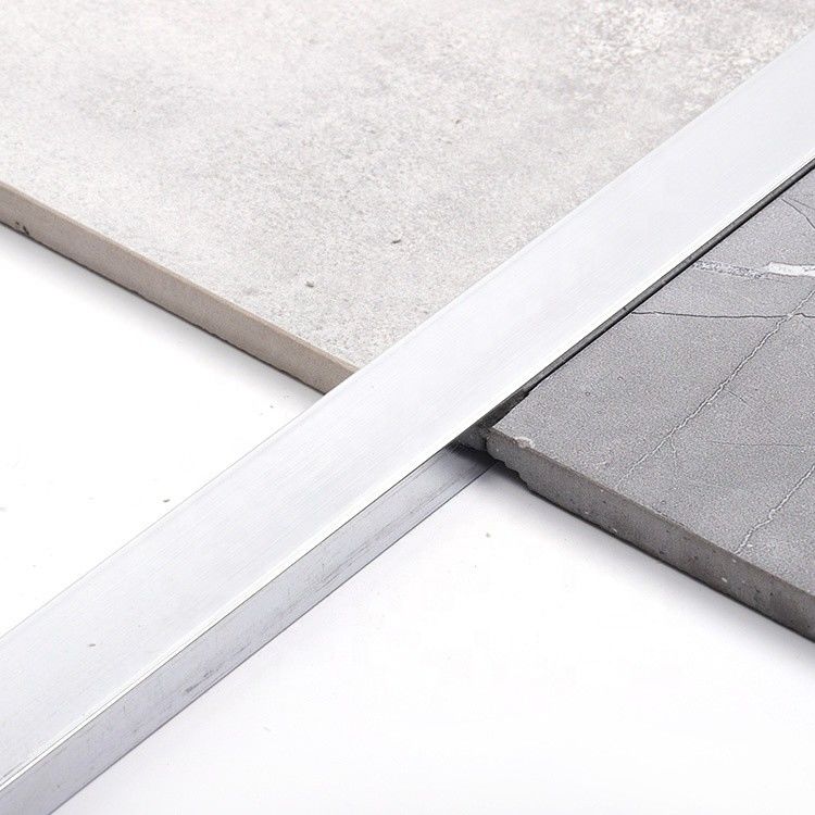bande de transition en aluminium d'acier inoxydable de mur de 6mm de contreplaqué argenté de plancher en U